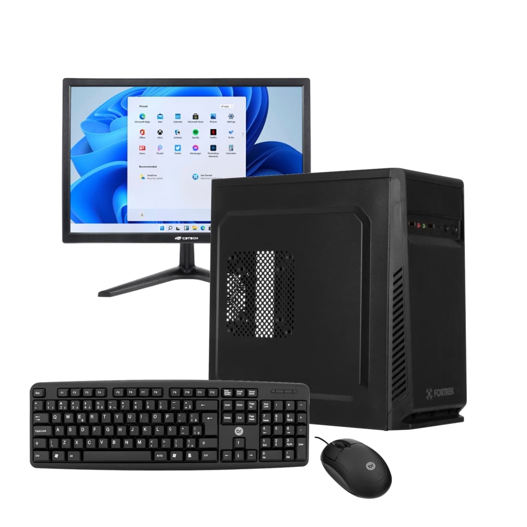 PC COMPLETO OFFICE INTEL CORE I3 10105F - 16GB DDR4 - SSD 480GB - GT610 2GB - 200W + TECLADO/MOUSE + MONITOR 19"