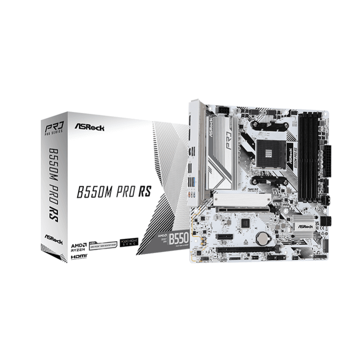PLACA MÃE ASROCK B550M PRO RS, AMD AM4, MATX, DDR4 - B550M PRO RS