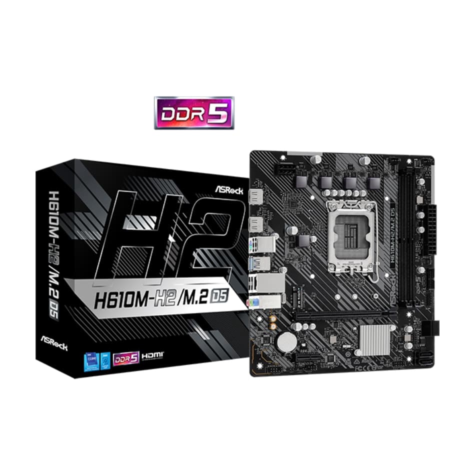 PLACA MÃE ASROCK H610M-H2/M.2 D5, INTEL LGA 1700, MATX, DDR5 - H610M-H2/M.2 D5