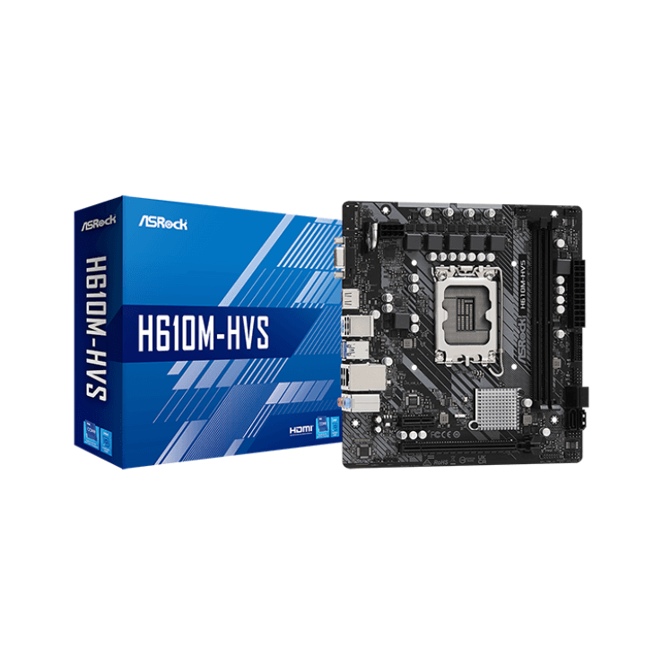 PLACA MÃE ASROCK H610M-HVS, INTEL LGA 1700, MATX, DDR4 - H610M-HVS