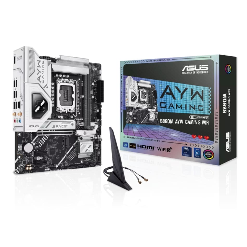 PLACA MÃE ASUS B860M AYW GAMING WIFI, INTEL LGA 1851, MATX, WF/BLT, DDR5 - B860M AYW GAMING WIFI