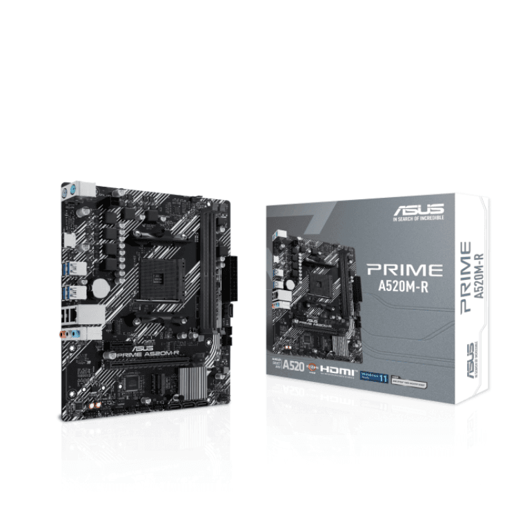 PLACA MÃE ASUS PRIME A520M-R, AMD AM4, MATX, DDR4 - PRIME A520M-R