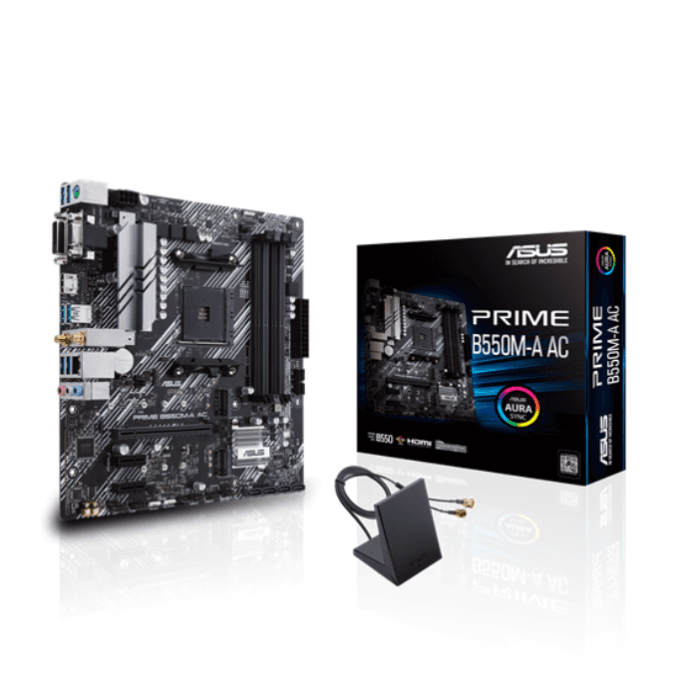 PLACA MÃE ASUS PRIME B550M-A AC, AMD AM4, MATX, WF/BLT, DDR4 - PRIME B550M-A AC