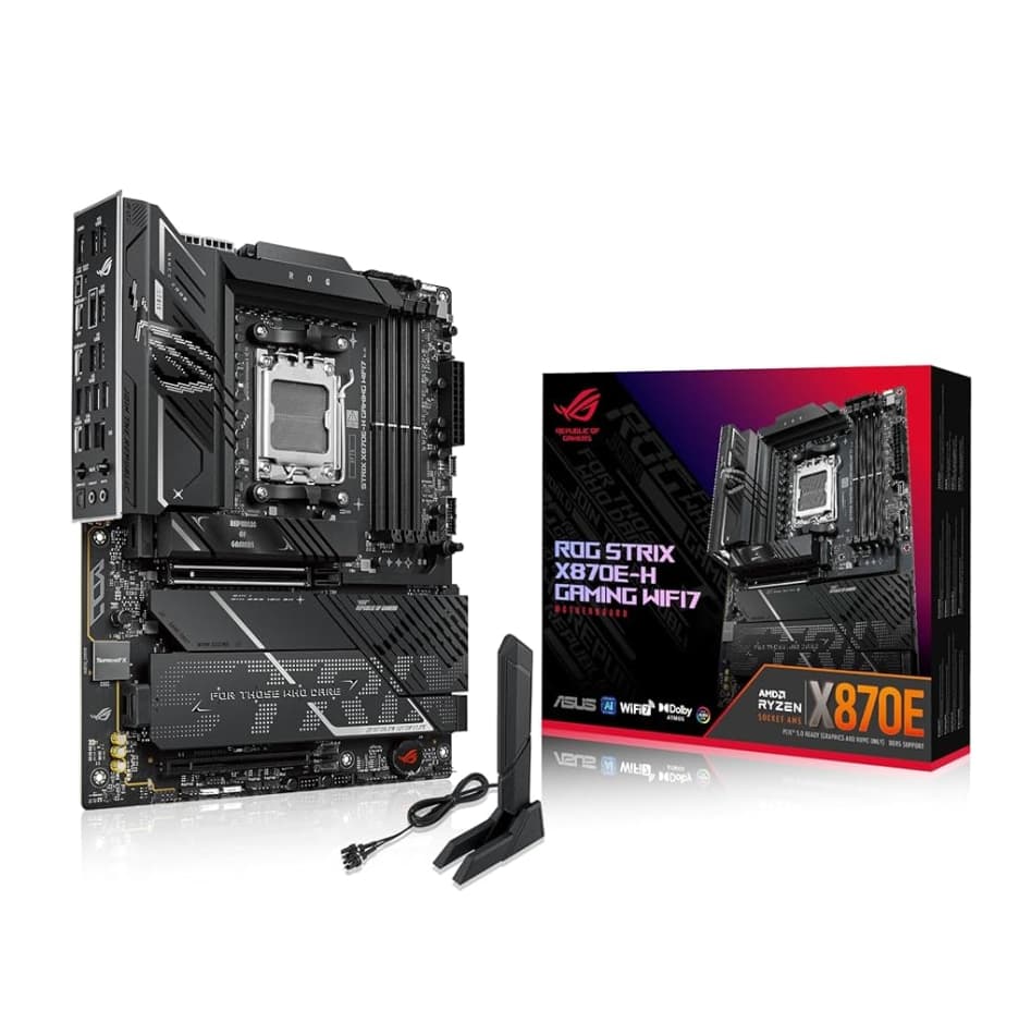 PLACA MÃE ASUS ROG STRIX X870E-H GAMING WIFI7, AMD AM5, ATX, WF/BLT, DDR5 - ROG STRIX X870E-H GAMING WIFI7