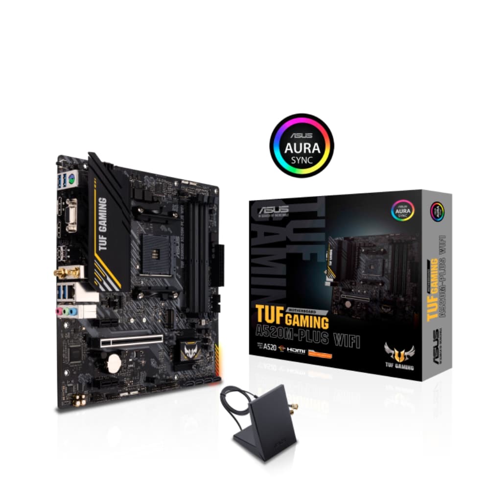 PLACA MÃE ASUS TUF GAMING A520M-PLUS WIFI, AMD AM4, MATX, WF/BLT, DDR4 - TUF GAMING A520M-PLUS WIFI