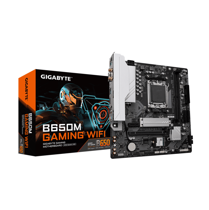 PLACA MÃE GIGABYTE B650M GAMING WIFI, AMD AM5, MATX, WF/BLT, DDR5 - B650M GAMING WIFI