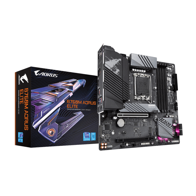 PLACA MÃE GIGABYTE B760M AORUS ELITE, INTEL LGA 1700, MATX, DDR5, BLACK - B760M AORUS ELITE
