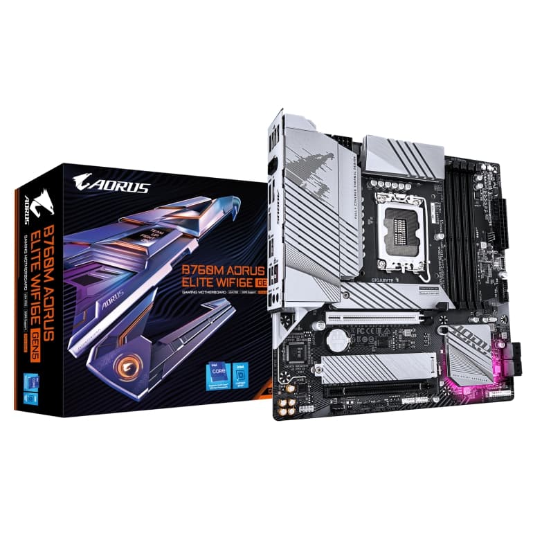 PLACA MÃE GIGABYTE B760M AORUS ELITE WIFI6E GEN5, INTEL LGA 1700, MATX, WF/BLT, DDR5 - B760M AE WF6E GEN5