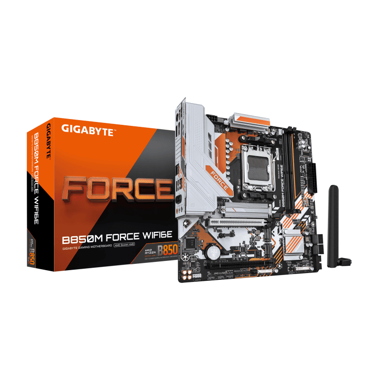 PLACA MÃE GIGABYTE B850M FORCE WF6E, AMD AM5, MATX, WF/BLT, DDR5 - B850M FORCE WF6E