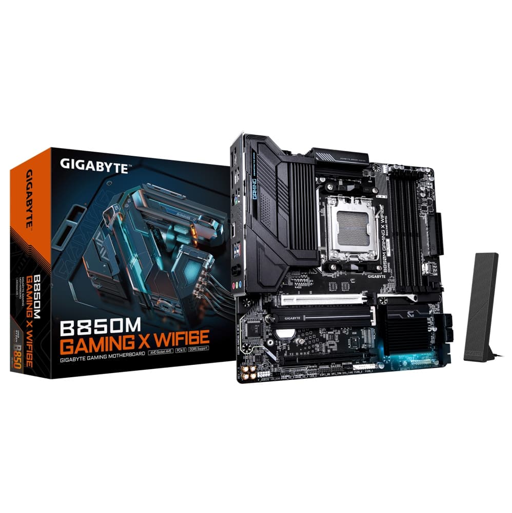 PLACA MÃE GIGABYTE B850M GAMING X WIFI6E, AMD AM5, MATX, WF/BLT, DDR5, BLACK - B850M GAMING X WF6E