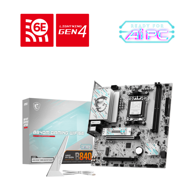 PLACA MÃE MSI B840M GAMING WIFI6E, AMD AM5, MATX, WF/BLT, DDR5 - B840M GAMING WIFI6E
