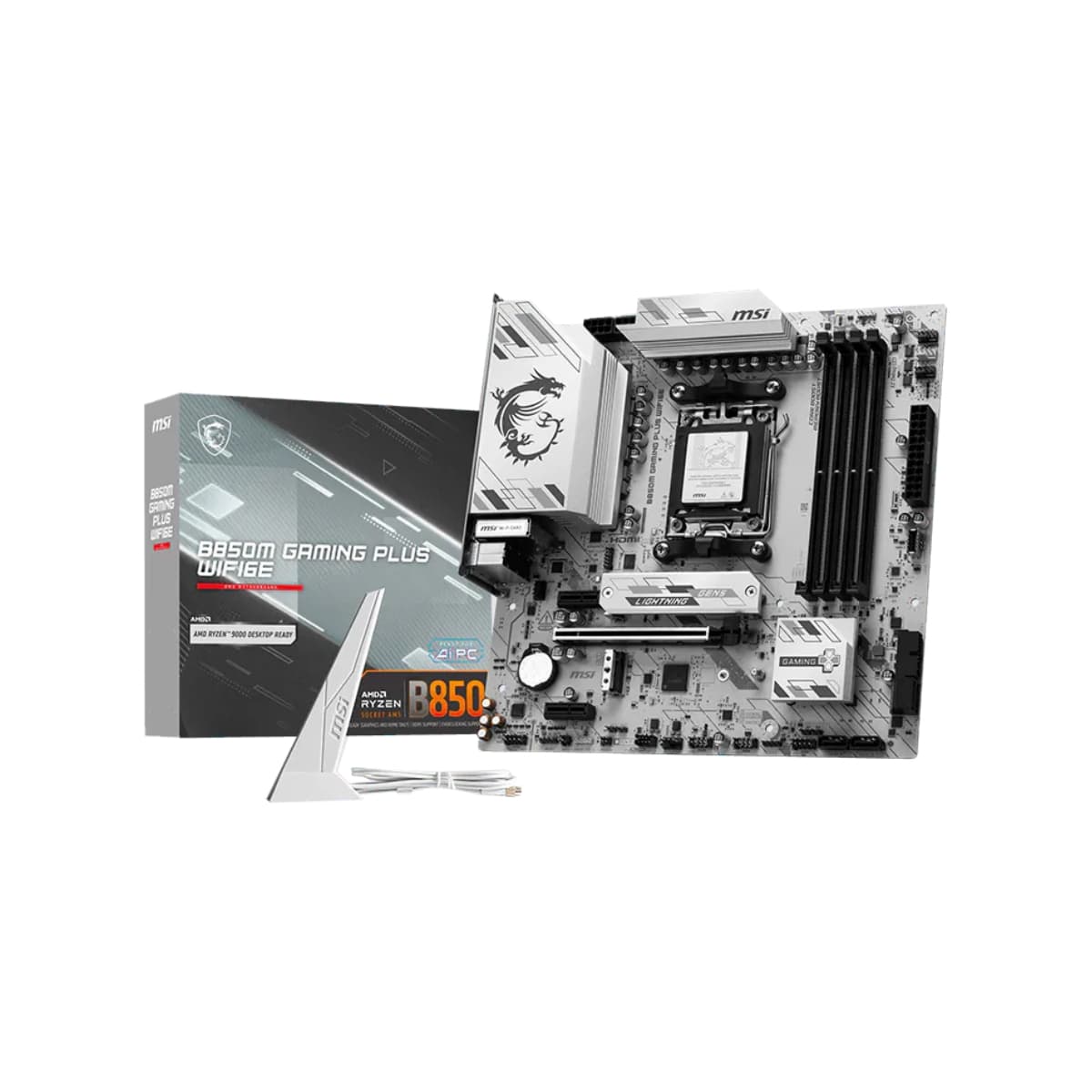 PLACA MÃE MSI B850M GAMING PLUS WIFI6E, AMD AM5, MATX, WF/BLT, DDR5, WHITE - B850M GAMING PLUS WIFI6E
