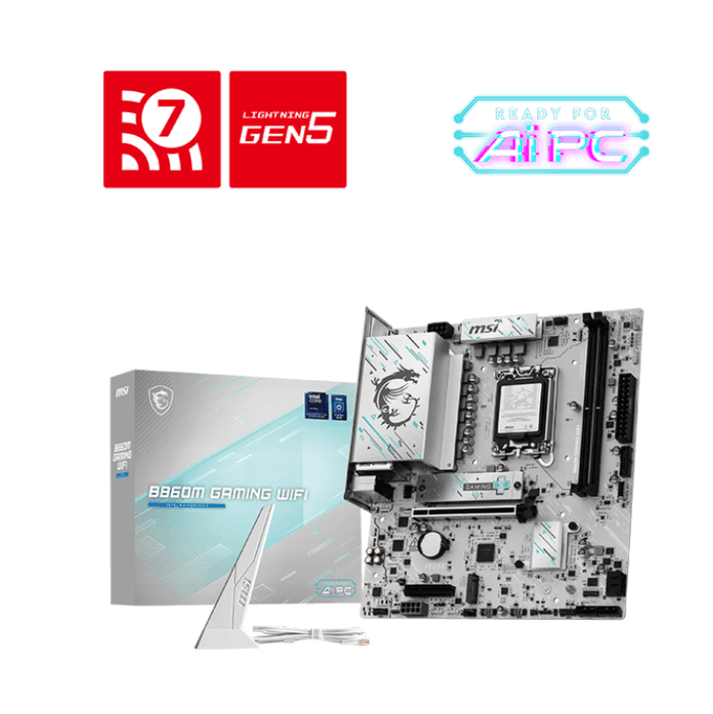 PLACA MÃE MSI B860M GAMING WIFI, INTEL LGA 1851, MATX, WF/BLT, DDR5 - B860M GAMING WIFI