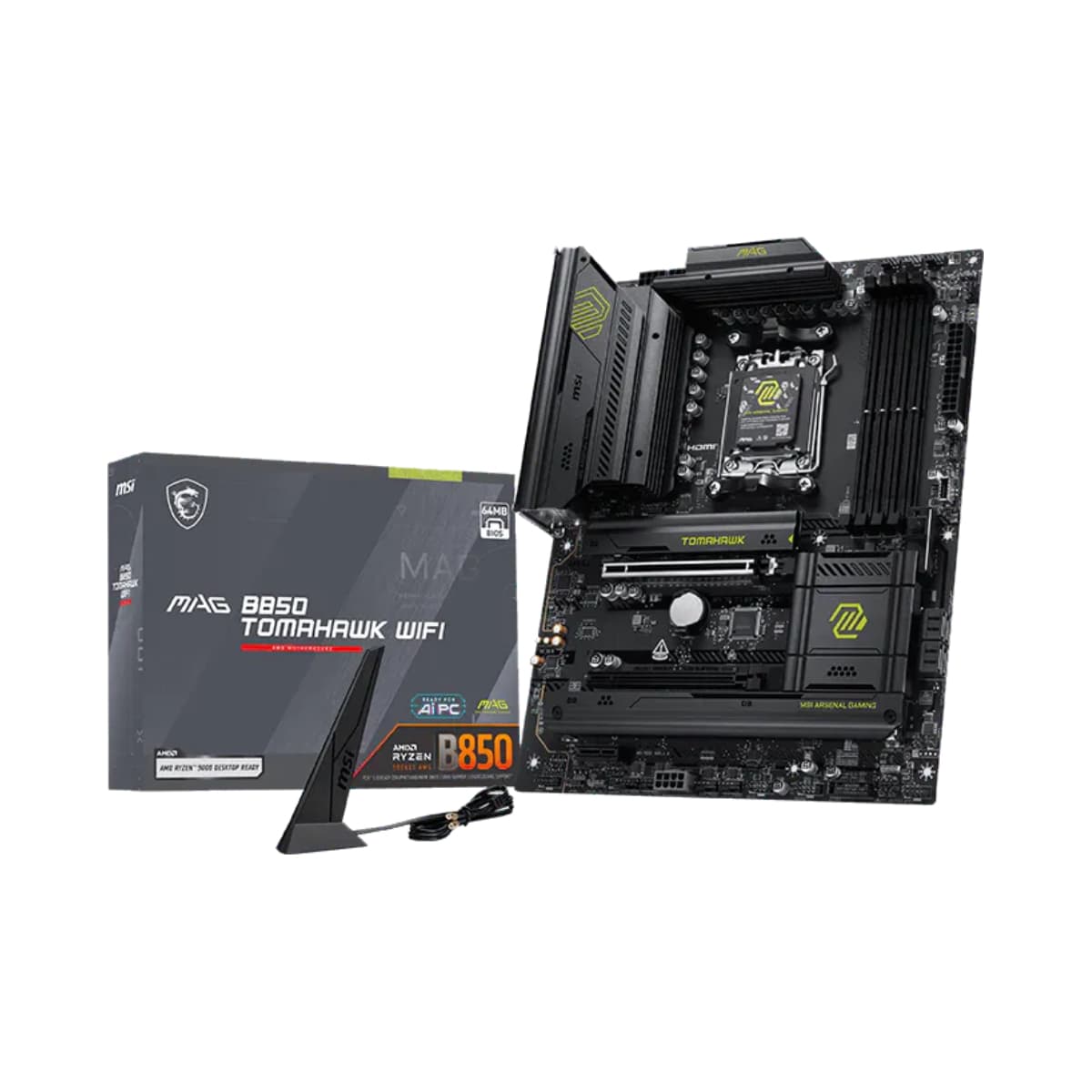 PLACA MÃE MSI MAG B850 TOMAHAWK WIFI, AMD AM5, ATX, WF/BLT, DDR5, BLACK - MAG B850 TOMAHAWK WIFI