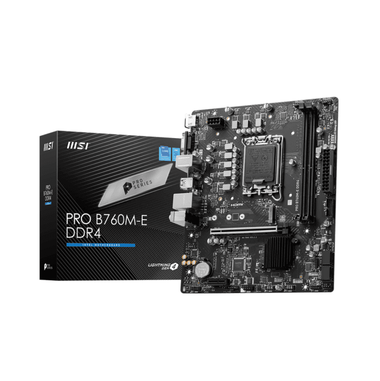 PLACA MÃE MSI PRO B760M-E DDR4, INTEL LGA 1700, MATX, BLACK - PRO B760M-E DDR4