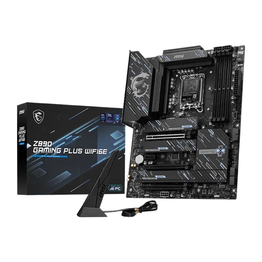 PLACA MÃE MSI Z890 GAMING PLUS WIFI6E, INTEL LGA 1851, ATX, WF/BLT, DDR5, BLACK - Z890 GAMING PLUS WIFI6E