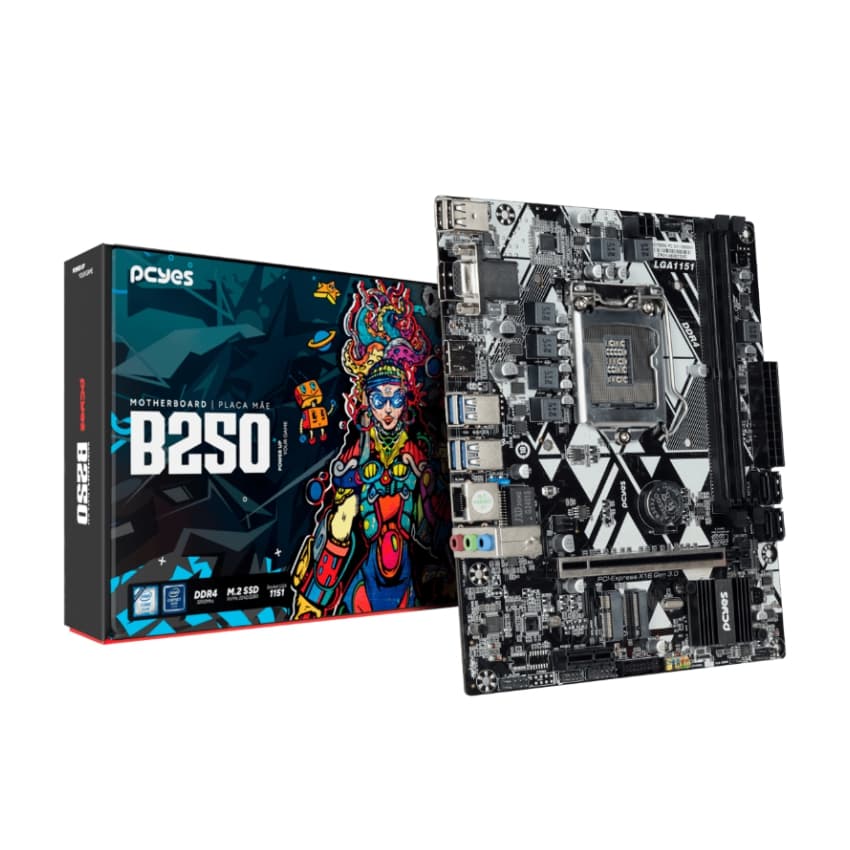 PLACA MÃE PCYES B250, INTEL LGA 1151, MATX, DDR4 - PCYB250-9G64