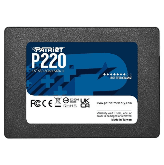 SSD 2TB PATRIOT P220, SATA III 6GB/S, 2.5', LEIT 550MB/S, GRAV 490MB/S - 9SE00173-P220S2TB25