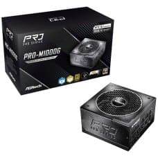Fonte ASRock PRO Series, 1000W, 80 Plus Gold, Cybenetics Gold, Full Modular, ATX 3.1, PCIe 5.1, Preto, PR