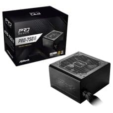 Fonte ASRock PRO Series, 750W, 80 Plus Gold, ATX 3.1, PCIe 5.1, Preto, PRO-750G