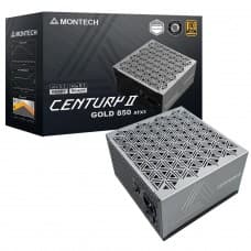 Fonte Montech Century II 850W, 80 Plus Gold, Cybenetics Platinum, PCIe 5.1, PFC Ativo, Full Modular, Cinz