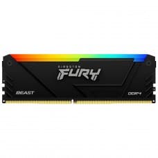 Memória DDR4 Kingston Fury Beast RGB, 16GB, 3200Mhz, Preto, KF432C16BB12A/16