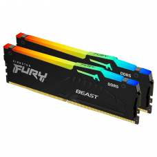 Memória DDR5 Kingston Fury Beast, RGB, 16GB (2x8GB), 6000Mhz, Black, KF560C36BBEAK2-16