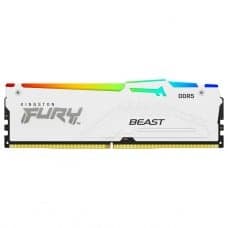 Memória DDR5 Kingston Fury Beast, RGB, 16GB, 5600Mhz, White, KF556C36BWEA-16