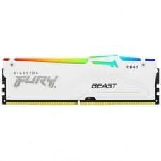 Memória DDR5 Kingston Fury Beast, RGB, 16GB, 6000Mhz, White, KF560C30BWEA-16