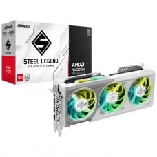 Placa de Vídeo ASRock AMD Radeon RX 9070 Steel Legend OC, 16GB, GDDR6, FSR, Ray Tracing, White, 90-GA5EZZ