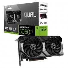 Placa de Vídeo Asus Dual NVIDIA GeForce RTX 5060 Ti OC, 16GB, GDDR7, DLSS, Ray Tracing, DUAL-RTX5060TI-O1