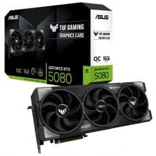 Placa de Vídeo Asus TUF Gaming NVIDIA GeForce RTX 5080 OC, 16GB, GDDR7, DLSS, Ray Tracing, TUF-RTX5080-O1