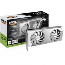 Placa de Vídeo INNO3D NVIDIA GeForce RTX 5070 TWIN X2 OC White, 12GB, GDDR7, DLSS, Ray Tracing, N50702-12