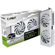 Placa de Vídeo Palit NVIDIA GeForce RTX 5060 Ti White OC, 16GB, GDDR7, DLSS, Ray Tracing, NE7506TU19T1-GB