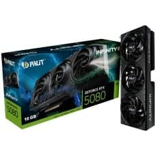Placa de Vídeo Palit NVIDIA GeForce RTX 5080 Infinity 3, 16GB, GDDR7, DLSS, Ray Tracing, NE75080019T2-GB2