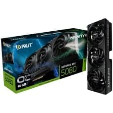 Placa de Vídeo Palit NVIDIA GeForce RTX 5080 Infinity 3 OC, 16GB, GDDR7, DLSS, Ray Tracing, NE75080U19T2-