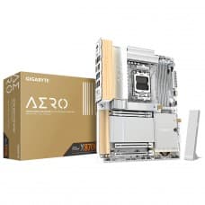 Placa Mãe Gigabyte X870E AERO X3D WOOD, Chipset X870E, AMD AM5, ATX, WiFi 7, DDR5, Branco