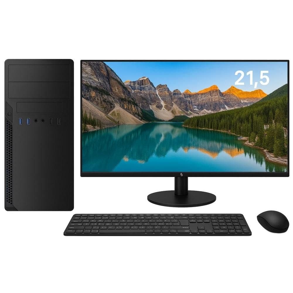 Computador 3Green Completo Intel i5 12400F, 16GB DDR4, SSD 1TB Nvme, Geforce GT 2GB Monitor Led 21,5” Wifi, 3GP-028