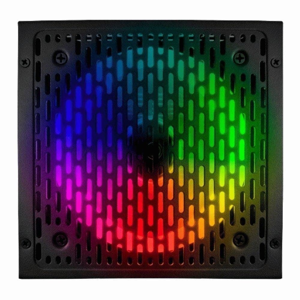 Fonte ATX BRX RAINBOW RGB 650W 80 Plus Bivolt Automática com Ventoinha 120MM RGB BR-X