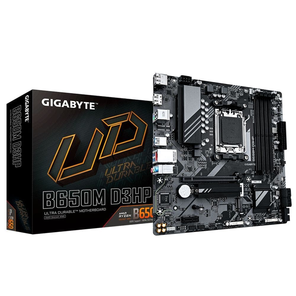 Placa Mãe Gigabyte B650M D3HP, Socket AMD AM5, DDR5, Chipset B650, M.2 NVMe, USB 3.2, HDMI/Display Port - Micro ATX