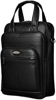 Mochila Couro Reforçada Executiva Grande Mochila para Notebook Trabalho Viagem Escola com Cabo de Aço Impermeável (Preto 7006)