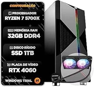 PC GAMER HERTZ® RYZEN 7 5700X WATER COOLER 240MM 32GB SSD 1TB RTX 4060 8GB GABINETE GAMER PRIME