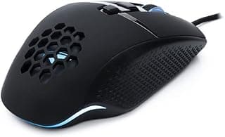 Mouse Gamer USB C3Tech preto HORNET MG-310BK, 6400DPI, Sensor Sunplus 199, com 8 botoes Scroll cabo nylon ergonomico luz RGB PC e Mac
