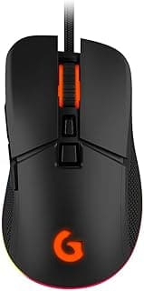 Geonav Mouse Gamer Ghost Light GOOD GAME, 7 Botões, Sensor Óptico Pixar 3327, com DPI de até 12.400, LED RGB 11 efeitos programáveis, G3MS02BK, Preto