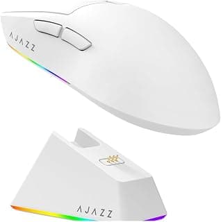 Mouse Gamer Ajazz AJ139 V2 MC Sem Fio Tri-Mode 12000 DPI PAW3311 com Dock de Carregamento (Branco)