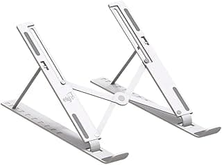 Suporte de Mesa Portátil para Notebook/Laptop de 10" a 17,3", 10 Níveis de Regulagem, Dobrável, Inclui Bolsa de Transporte, Branco, NTB8520W, ELG