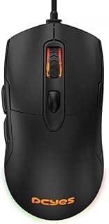 MOUSE GAMER PCYES MALUS BLACK VULCAN - 12400 DPI - RGB - 6 BOTÕES - PMGMBV