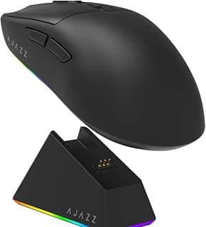 Mouse Gamer Ajazz AJ139 V2 MC Sem Fio Tri-Mode 12000 DPI PAW3311 com Dock de Carregamento (Preto)