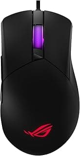ASUS Mouse para jogos ROG Gladius III Core com fio – Destro ergonômico, 72 g, 12K DPI, ROG Paracord, soquetes de interruptor push-fit/interruptores de troca a quente, configuração baseada na Web Gear