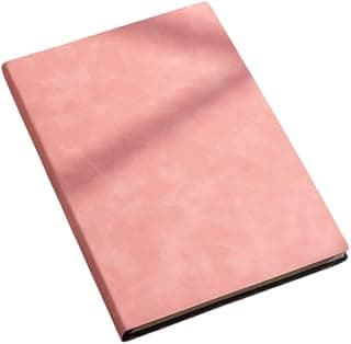 Caderno A5 Com Pauta Couro Macio Leather Journal Anotações 80 Folhas Notebook Agenda Mole Pautado Retrô (rosa)